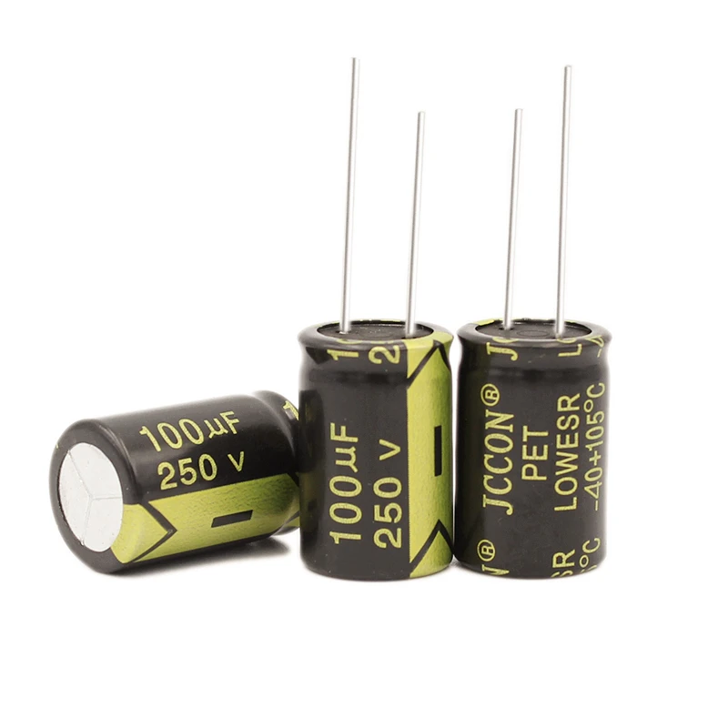 JCCON High Frequency Capacitor 250V 22UF 100UF 220UF 330UF Switching Power Supply Adapter Inverter Electrolytic Capacitor 250V