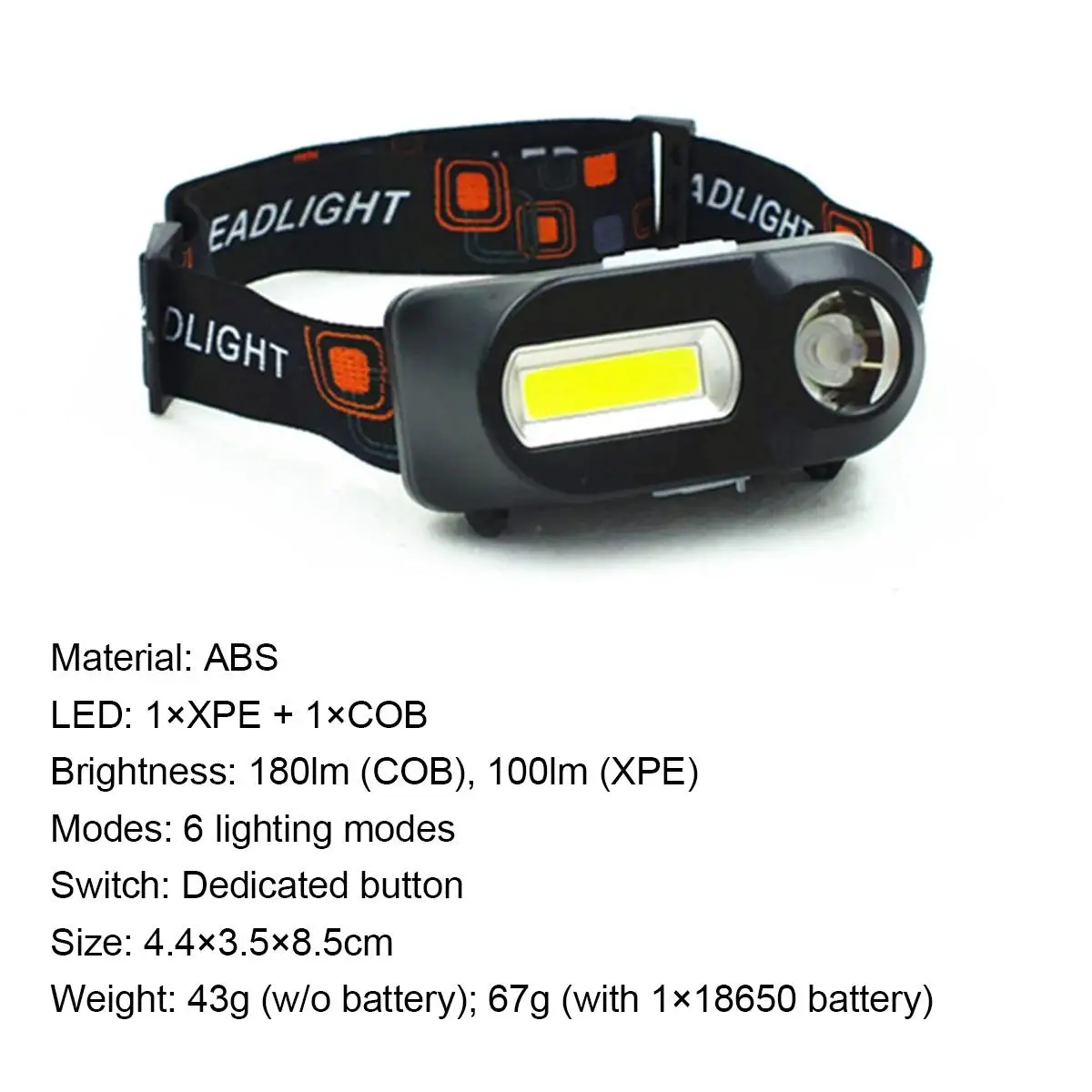 Rechargeable Xpe Cob Led Headlamp Headlight Usb Head Front For Lantern Flashlight Light Strong Fishing Hiking Modes Outdoor High