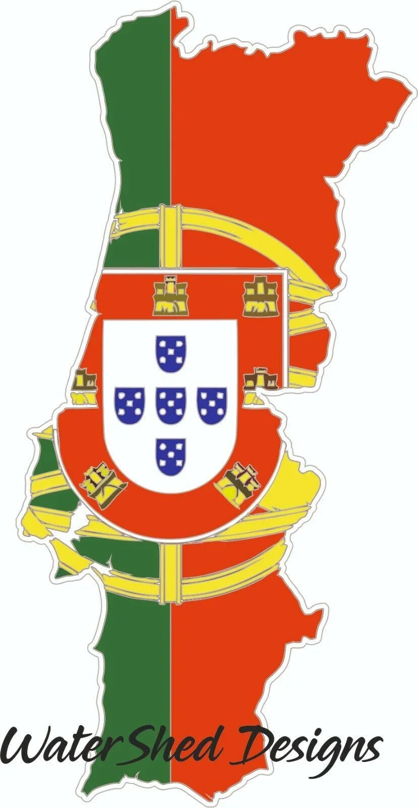 For Sticker car map Flag vinyl Laptop wall decal macbook Portugal Portuguese Flag