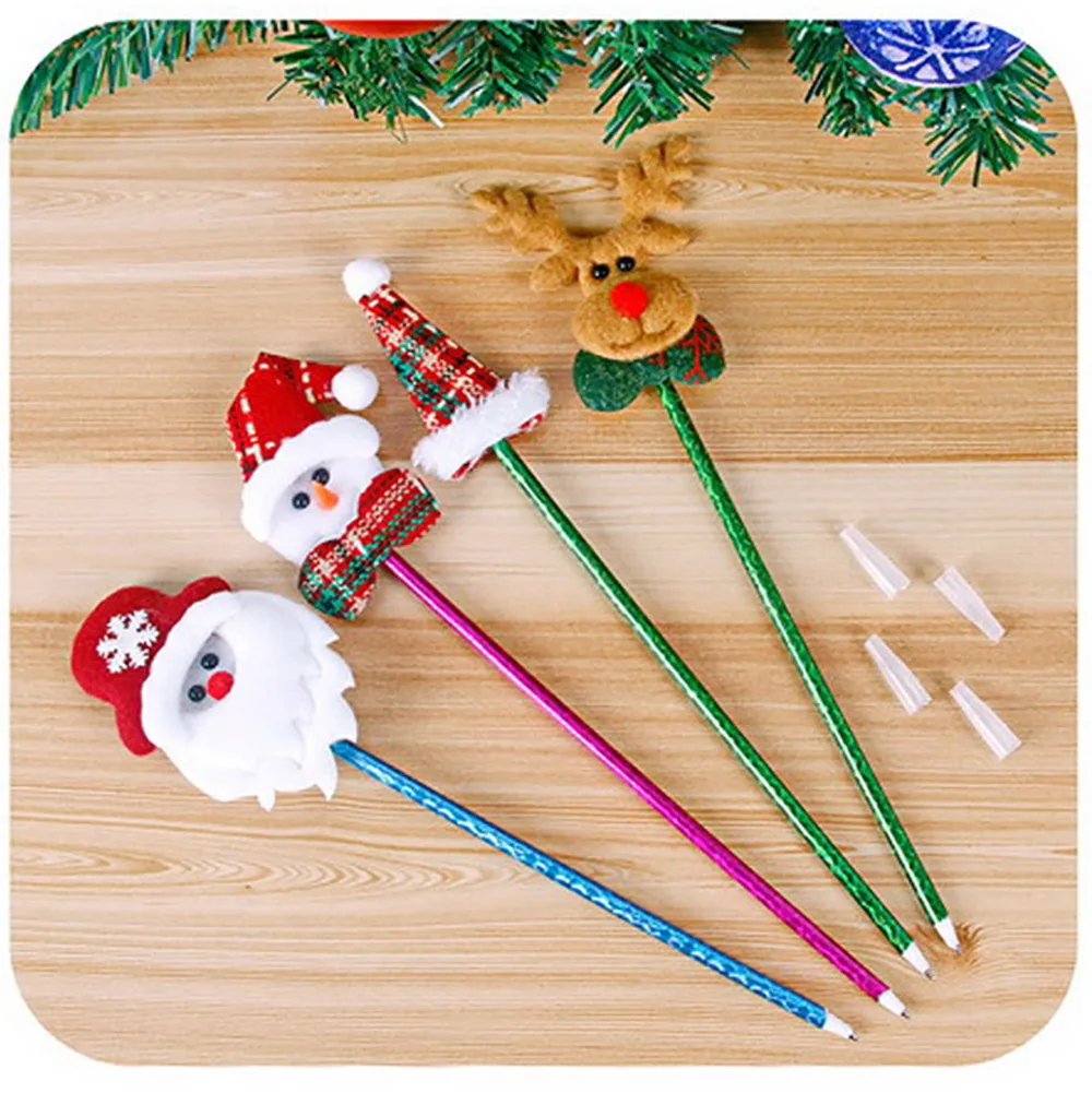 

6Pcs/lot Ballpoint Pen Christmas Cute Signature Pen School Stationery Office Accessories Suppliers Pen Kids Gifts