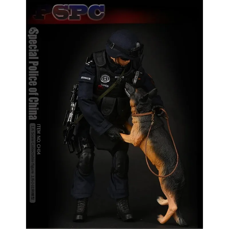1/6 스케일 플라스틱 경찰 개 군사 중국 남성 군인 특수 액세서리 모델 12 "액션 피규어 장식