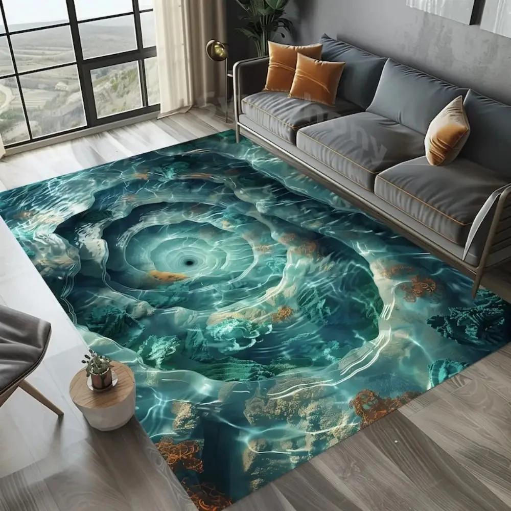 1pc Wavy Illusion Pattern Area Rug, Comfortable And Durable, Festive Home Decor for Easter and Mother’s Day