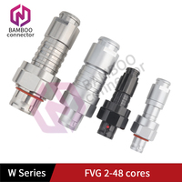 High pressure  connectors  W Series Push-pull self-locking connector 360° screening for full EMC shielding 3W 4W plug Metal plug