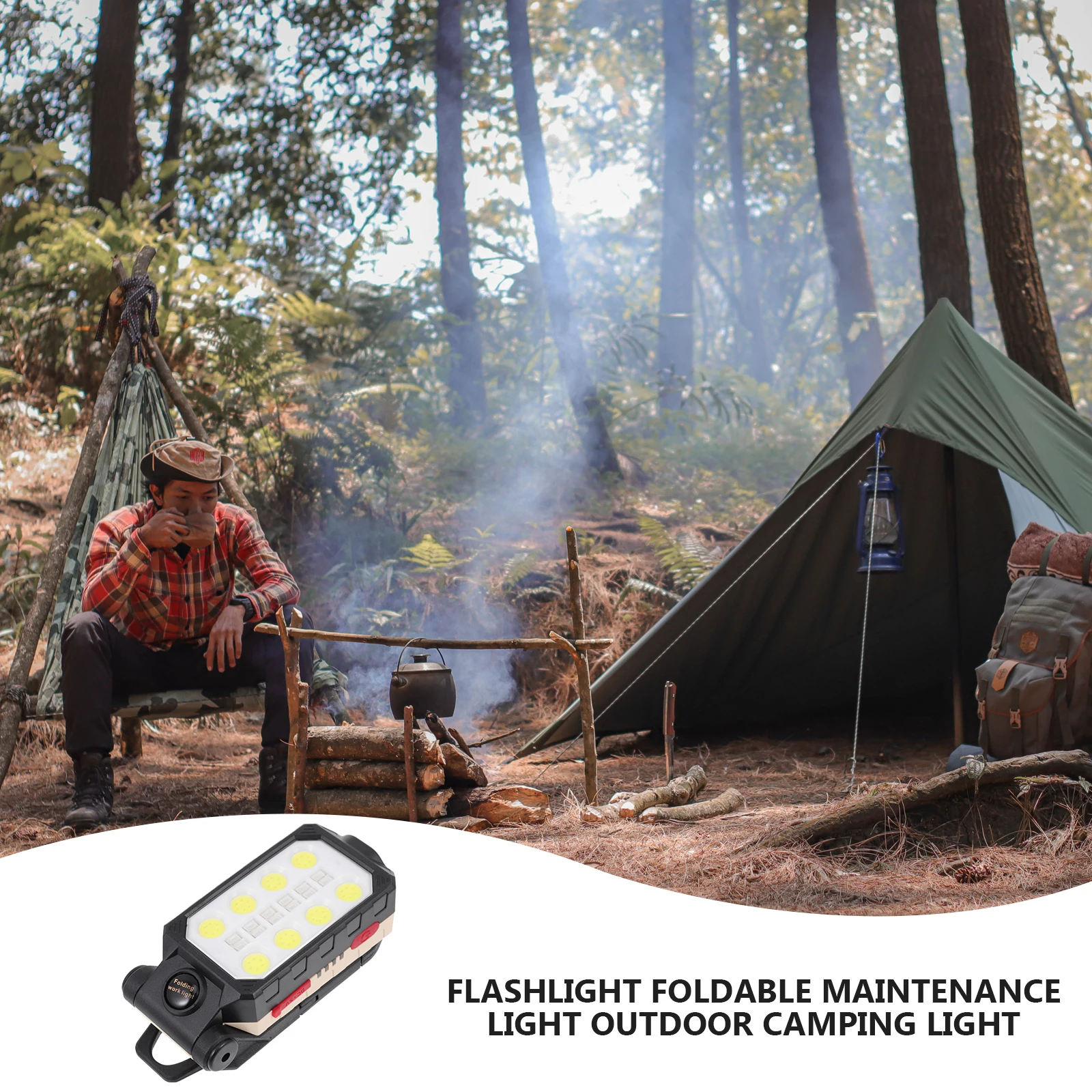 

High Work Light Rechargeable Inspection Lamp Portable Outdoor Camping Emergency Light