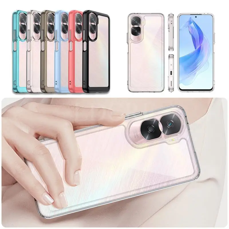 Etui na Honor 90 Lite Luksusowe silikonowe etui z przezroczystym zderzakiem Etui na Honor 90 Lite Etui TPU Border Shockproof Case Honor 90 Lite Cover