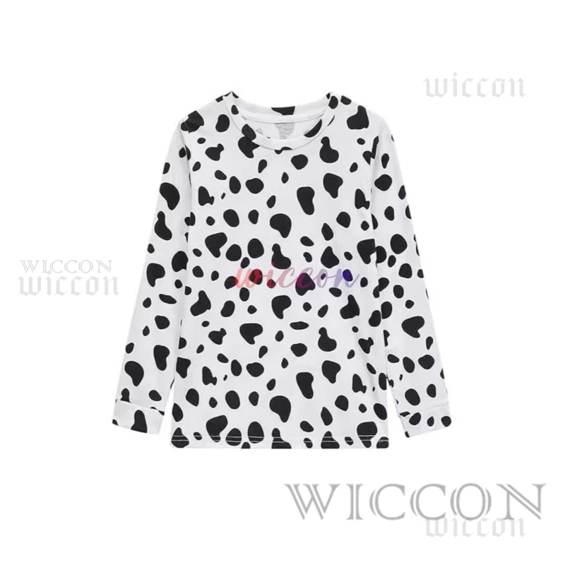 Dog Print Cosplay Tshirt Costume Long Sleeve Short Sleeve Christmas T-shirt Soft Home Suit Night Oversize Graffiti Printing Suit