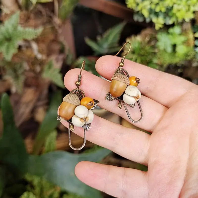 

Уникальные винтажные серьги для женщин: ретро-украшения из натуральных сухофруктов, оптовая продажа, деревянные серьги в стиле бохо с натуральным орехом