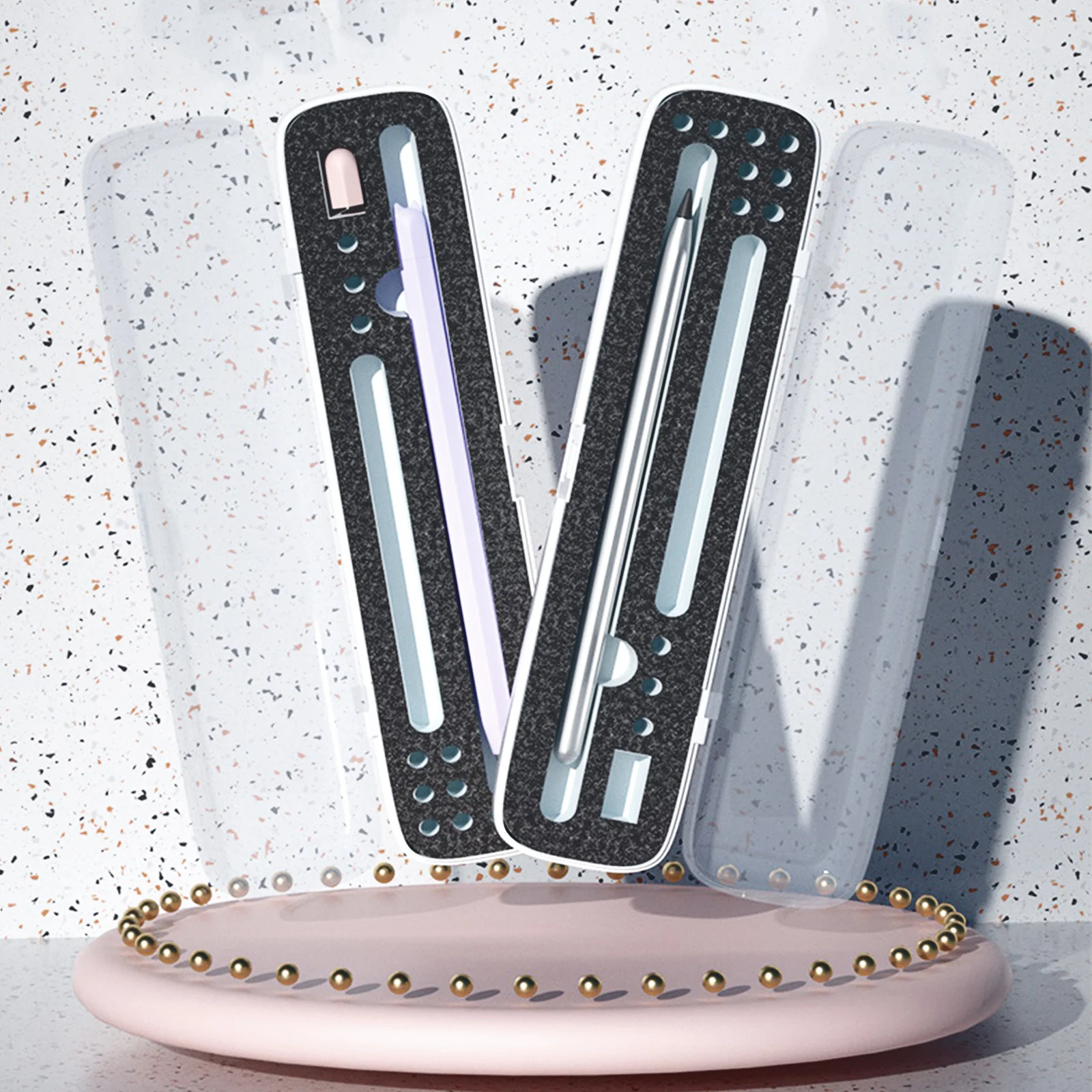 

Stylus Pen Box With Multiple Slots Buckle Design Portable Storage Case For 1 2 Travel Carrying Pencil Box Stylus