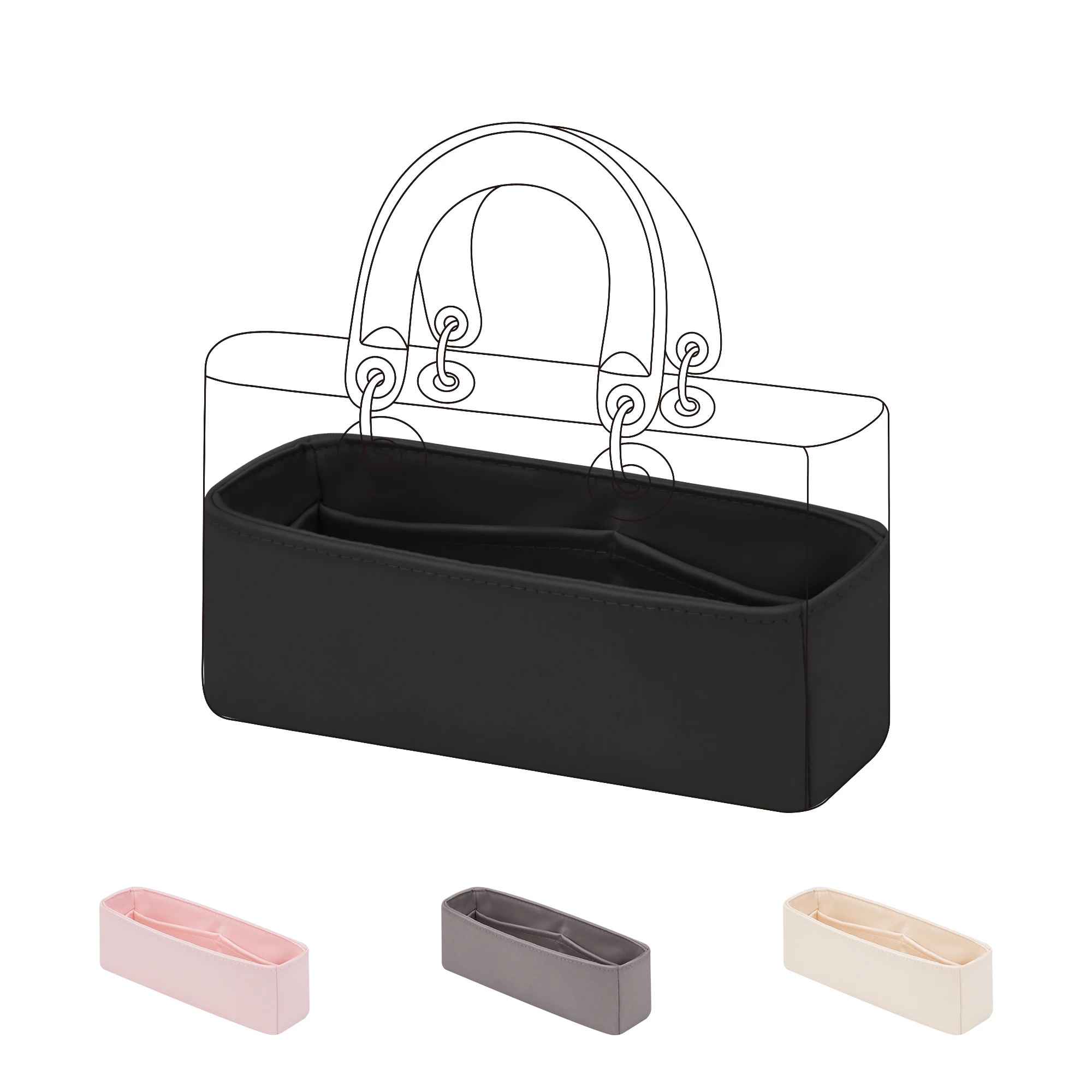 Luxury Bags Dior - DGAZ Silk Purse Organizer Insert Fits