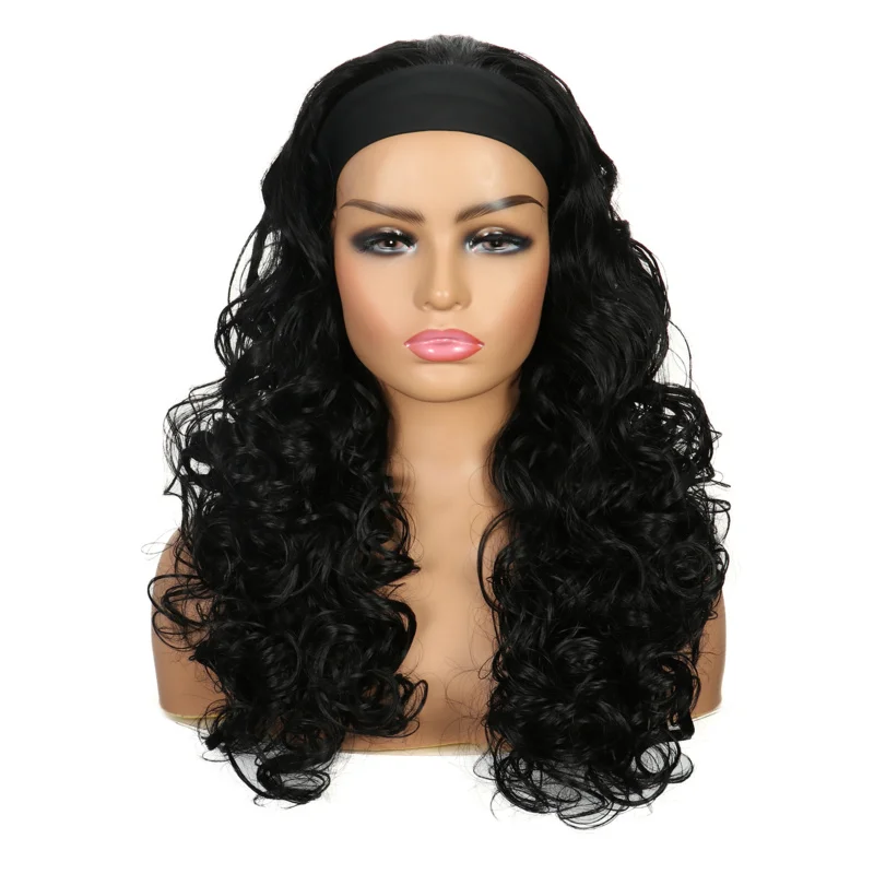 New fashion , wavy hairband wig, long curly hair cap
