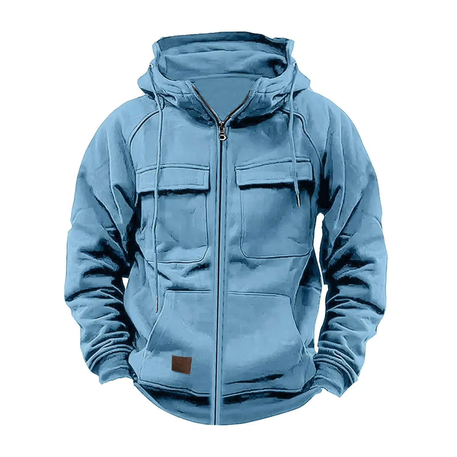 

Men's And Youth Hooded Small Loop Hoodie Loose Fit Street Sle Cotton 00% Mid-Length Outerwear Casual Color Blo Design