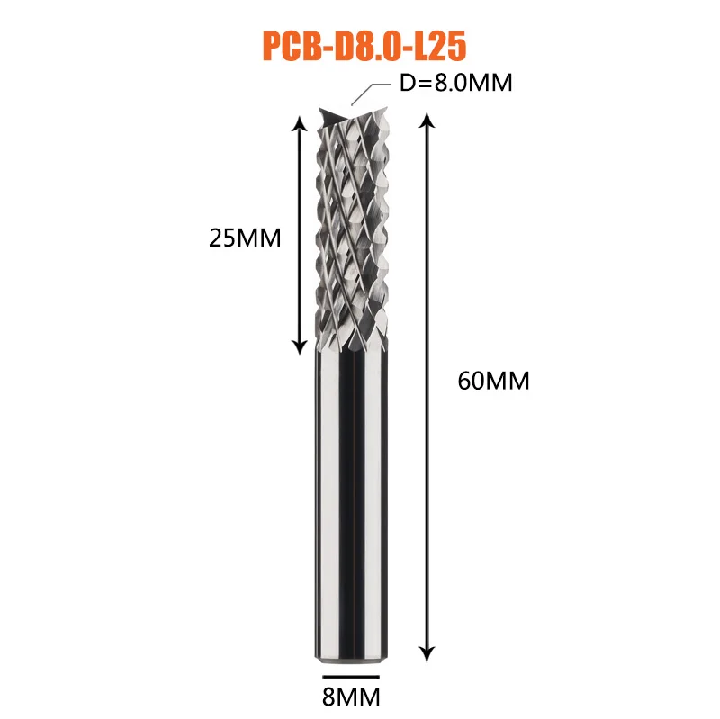 Volhardmetalen maïsfrees freesbits D0.8, 1.0, 1.6, 1.8, 2.4, 3.1 PCB frees CNC snijfreesgereedschap