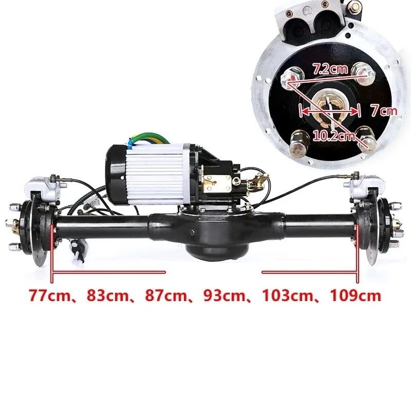 60/72 فولت 1500/2200/2500/3000 واط 3200-4800 دورة في الدقيقة 77-103 سنتيمتر المتكاملة مكبح قرصي المحور الخلفي الجمعية دراجة ثلاثية العجلات الكهربائية تعديل عدة