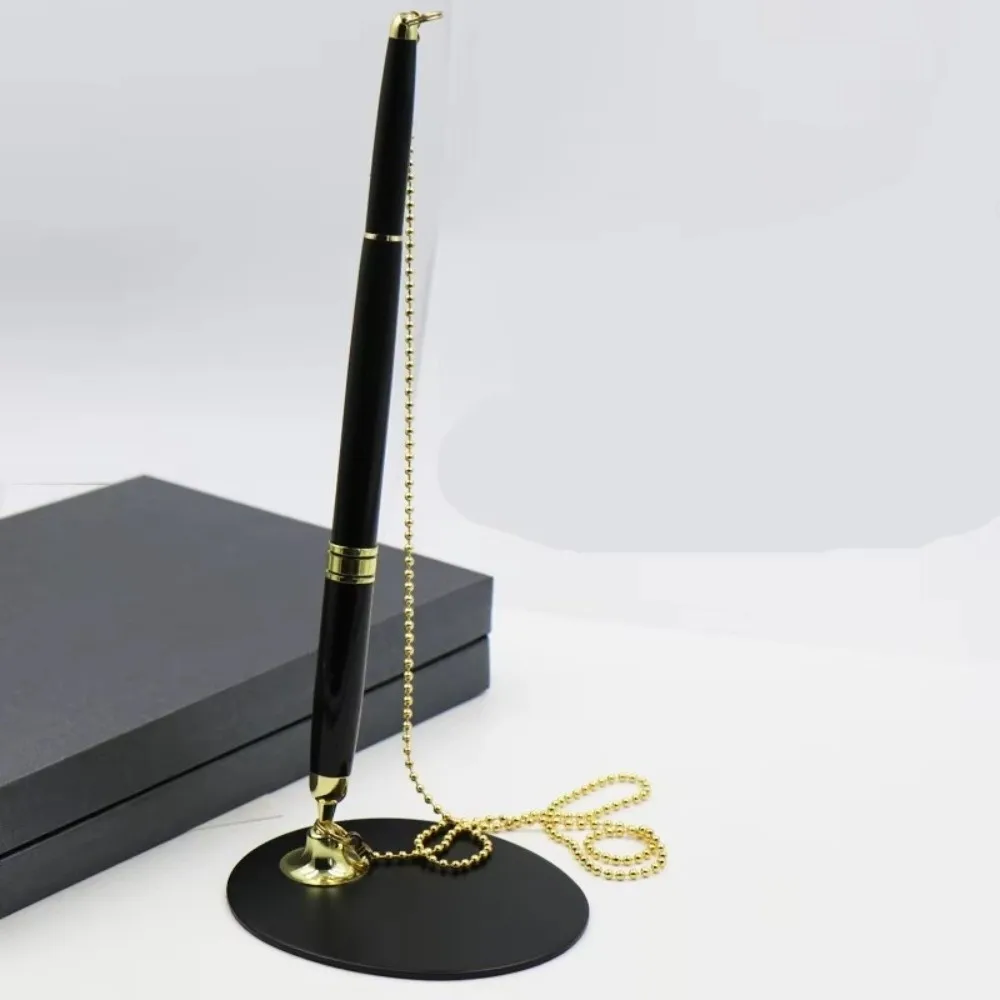 Professional Metal Desk Pen Fixed Chain Comfort Grip Sticky Desk Pen Smooth Ink Rotating Design Security Pen Bank Use