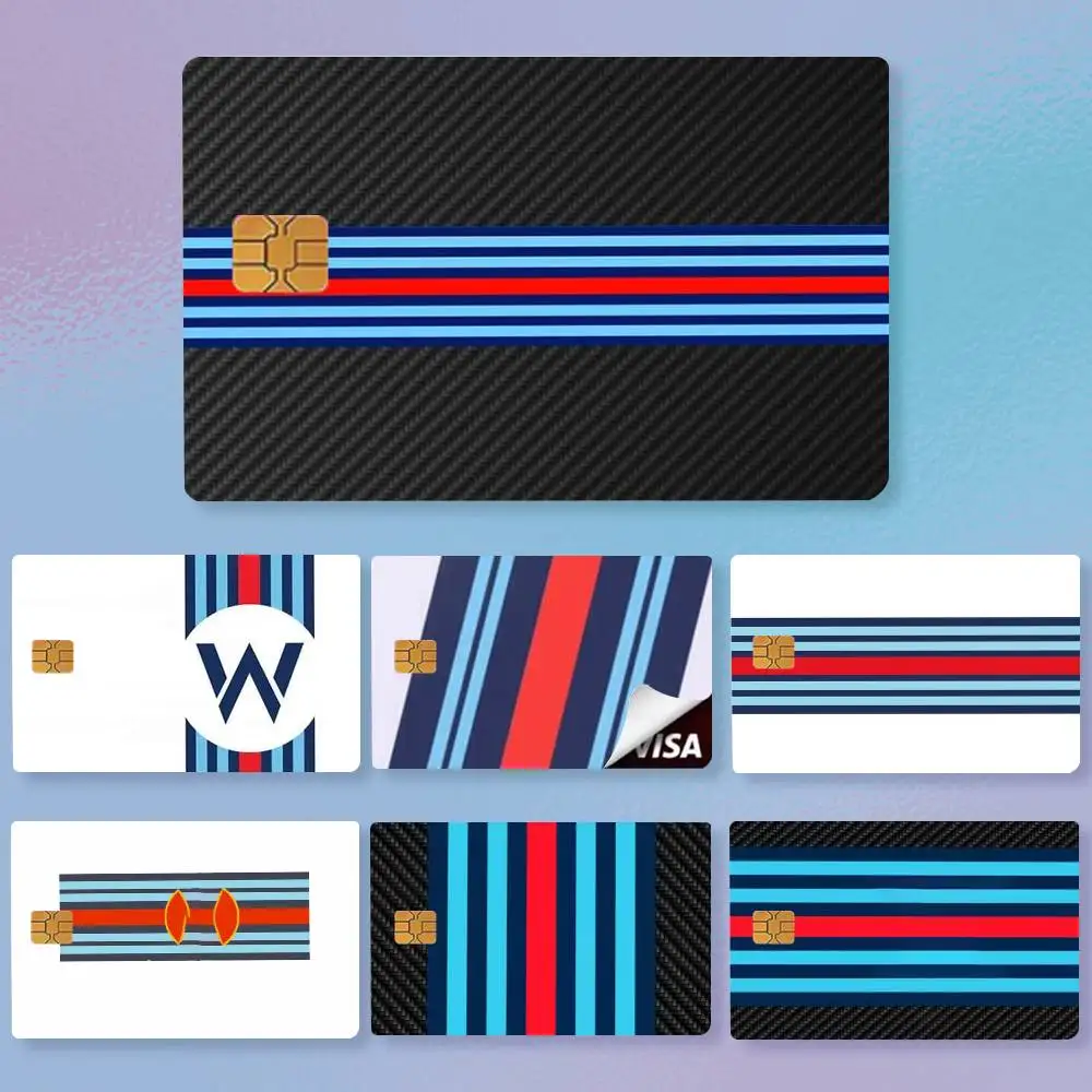 M-Martini Racing Horizontal Stripe  High Definition Matte PVC Film Tape | For Credit Card, Debit Card Stickers & Gift Decoration