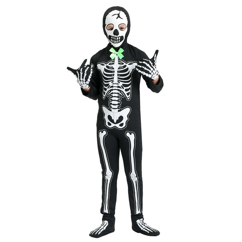 

Cosplay Skeleton Dance Jumpsuit For Boys Girls Halloween Luminous Costume Carnival Party Stage Performance Skeleton Costume