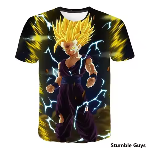 Anime Goku Tshirt Kids Boys Clothes Girls Dragon Trucksuit Sonic Vegeta Saiyan One Piece Narutos Brand Jersey Ball Short Sleeve