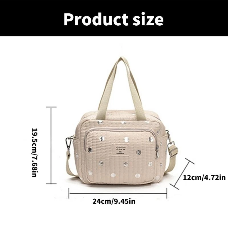 J15U حقيبة يد عصرية لتغيير الحفاضات مع مساحة تخزين كبيرة حقيبة تغيير الحفاضات حقيبة نايلون ترقيات للحفاضات والزجاجات