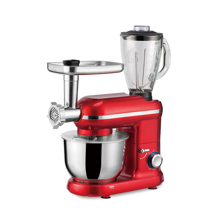 5-in-1Multifunctional Kitchen Appliances, 1500W 4.5L Stainless Steel Bowl With Blender And Meat Grinder Stand Mixer/