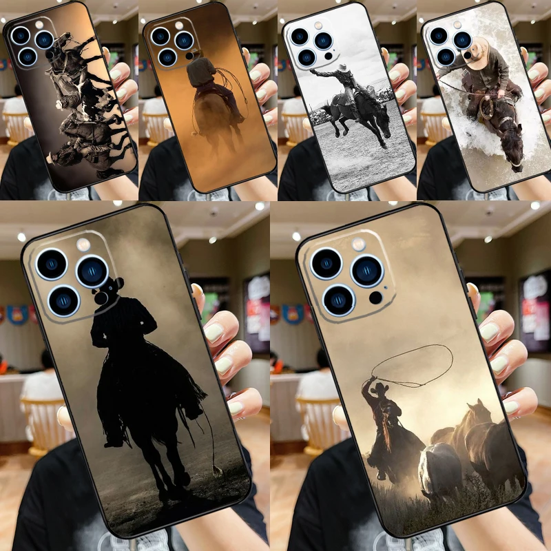 Rodeo Cowboy Lasso Case For iPhone 16 15 11 12 13 14 Pro Max XS XR X 7 8 Plus 12 13 Mini Soft Cover