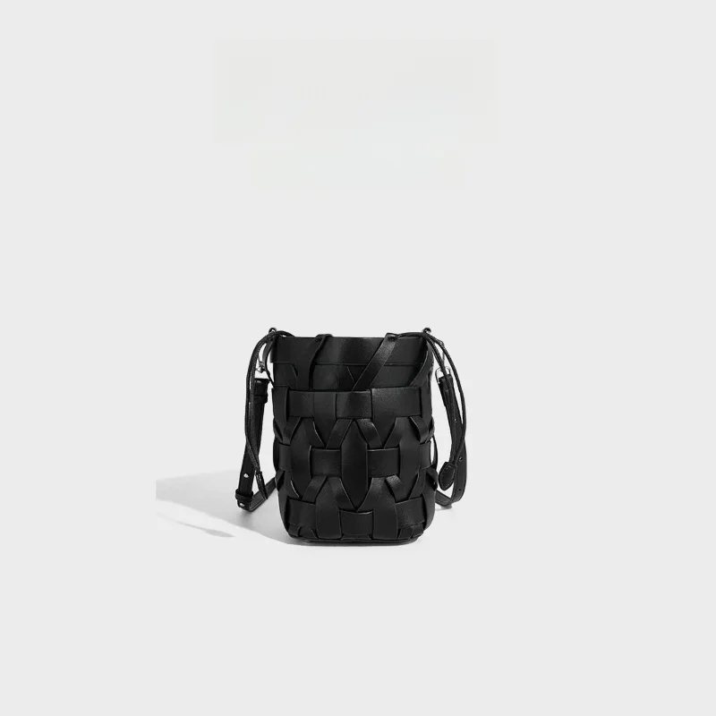 Fashionable Slanting Bucket Bag for Women Commuting Single Shoulder Bag BaoPo Casual Simple Style Soft Handle Women's Bag