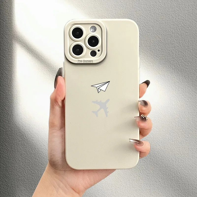 قطعة واحدة من حافظة الهاتف الورقية المطبوعة على شكل طائرة، مناسبة لهواتف iPhone 17، 16، 15، Plus، Pro، Max - يمكن استخدامها كما