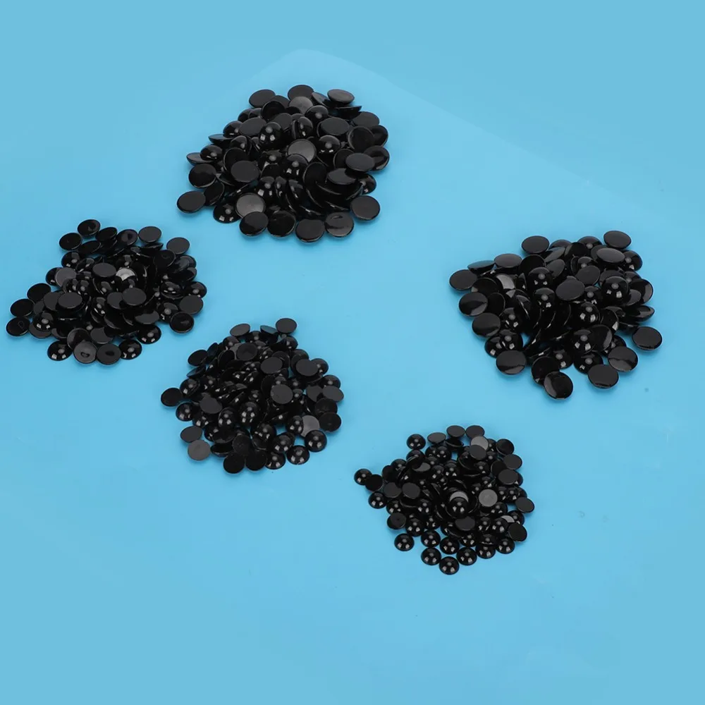 

500pcs Doll Accessories Black Artificial Animal Eyes Domed Flat Bottom Safety Eyes Plastic Plastic Crafting Eyes Doll Making
