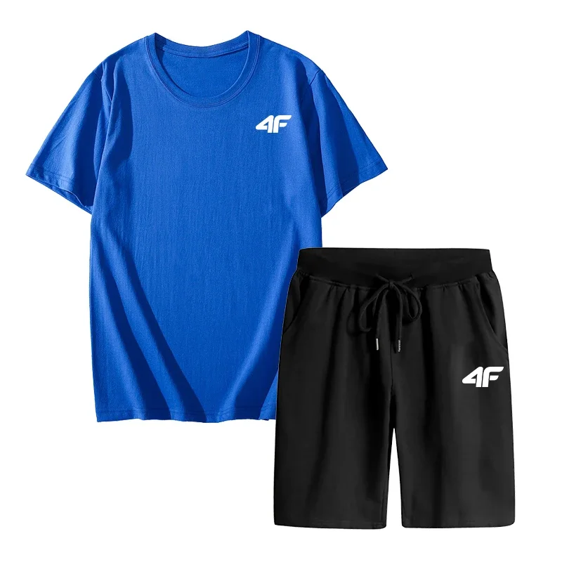 

Daily Summer Outdoor Men's Tracksuit Casual Versatile Cool fresh Men T-Shirt Printing Gym Jogging Man Sports Shorts Sets Fashion