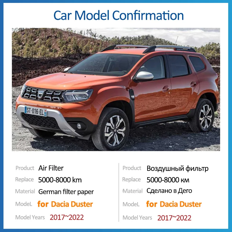 Für Renault Dacia Duster II 2017 2018 2019 2020 2021 2022 HM Zubehör 1,2 T Luftfilter Ansaugmotor Klimaanlage Filtergitter