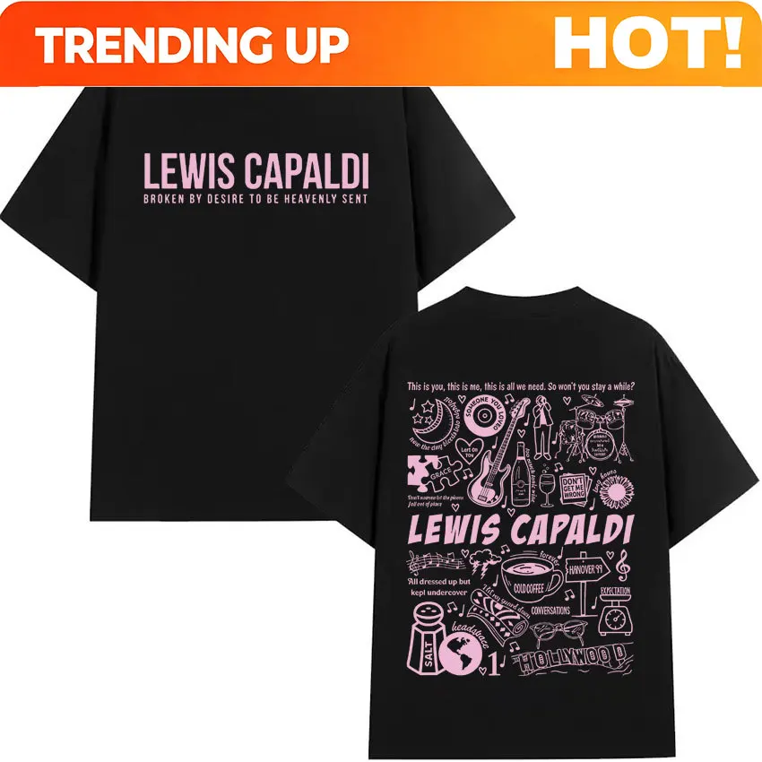 2026 Lewis Capaldis Men's Tops Hiphop Style Retro Women's Tshirt Unisex Y2K Tee Casual Loose Outdoor Streetwear Women's Clothing