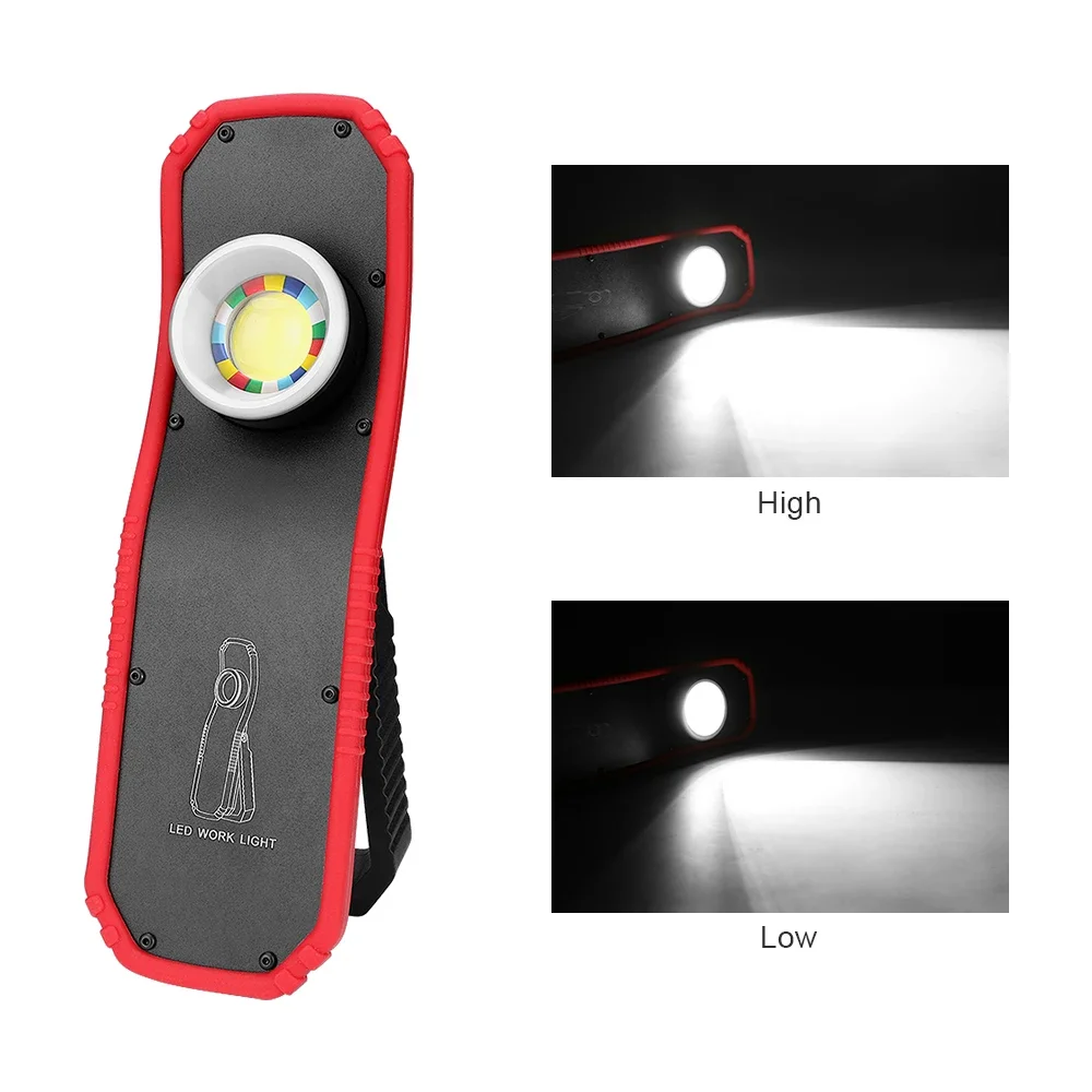 2026 Portable LED COB Flashlight Torch USB Rechargeable Magnetic Lantern Camping Hanging Hook Lamp High-Low Modes Lighting Work