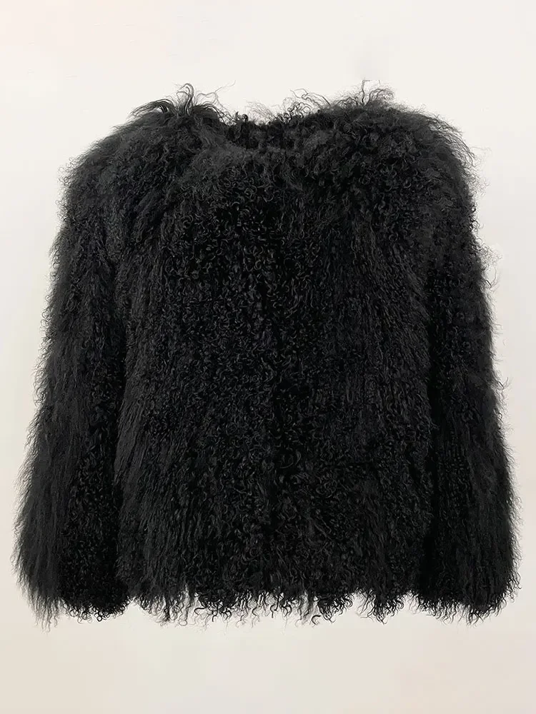 Nieuwe Vrouwen Natuurlijke Mongolië Schapen Bontjas Bovenkleding Mode Echte Bontjas Winter Bovenkleding Dikke Warme Jas Casual