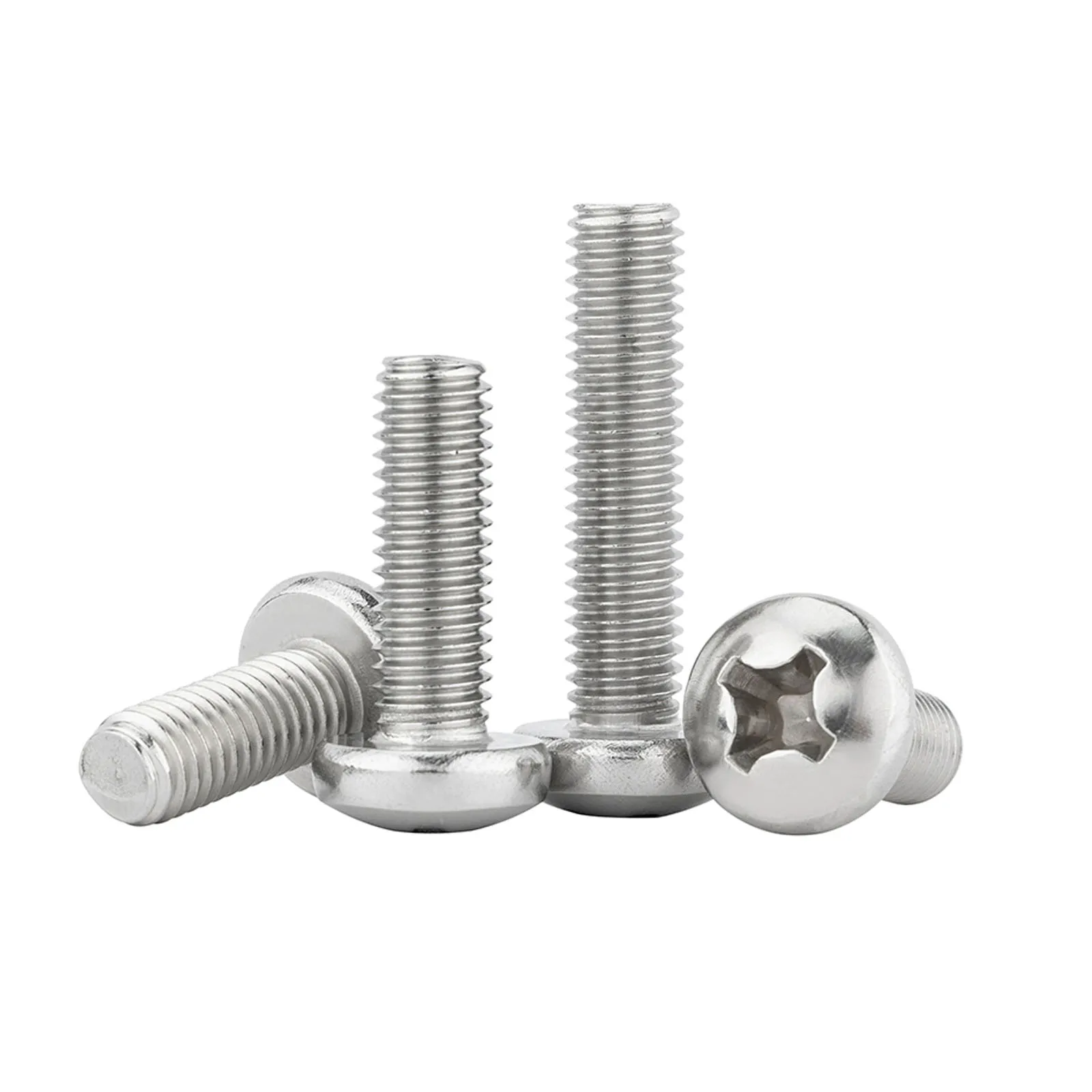 50pcs M0.8 M1 M1.2 M1.4 M1.6 M2 M2.5 M3 M4 Mini Micro Small GB818 304 Stainless Steel Cross Phillips Pan Head Screw Round Bolt