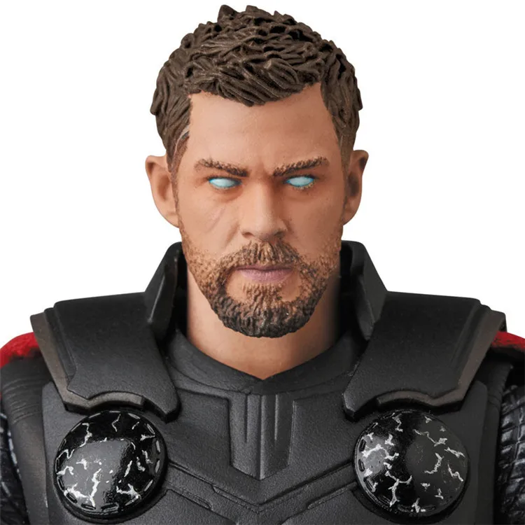 Avengers Thor Action doll Submachine Gun Axe Interchangeable Head Hinged PVC Collectible Model Toy with Display Stand Gift