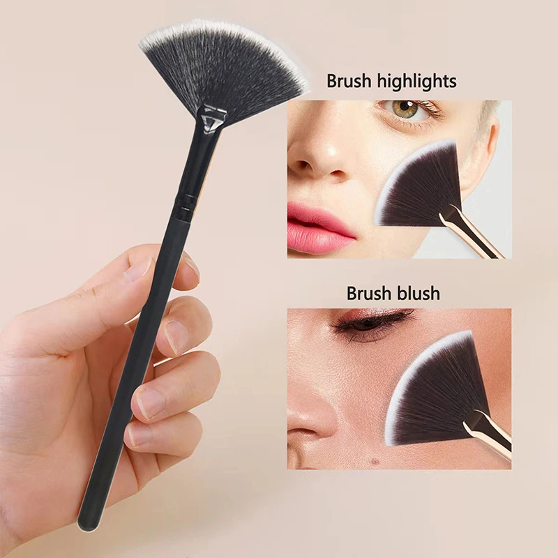 Professional Fan Brush Face Foundation Blush Concealer Brush Synthetic Fibre Fan Brush Makeup Tools