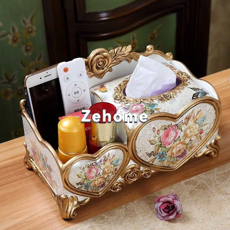 Desktop Cosmetic Organizer, Coffee Table Remote & Tissue Storage Box