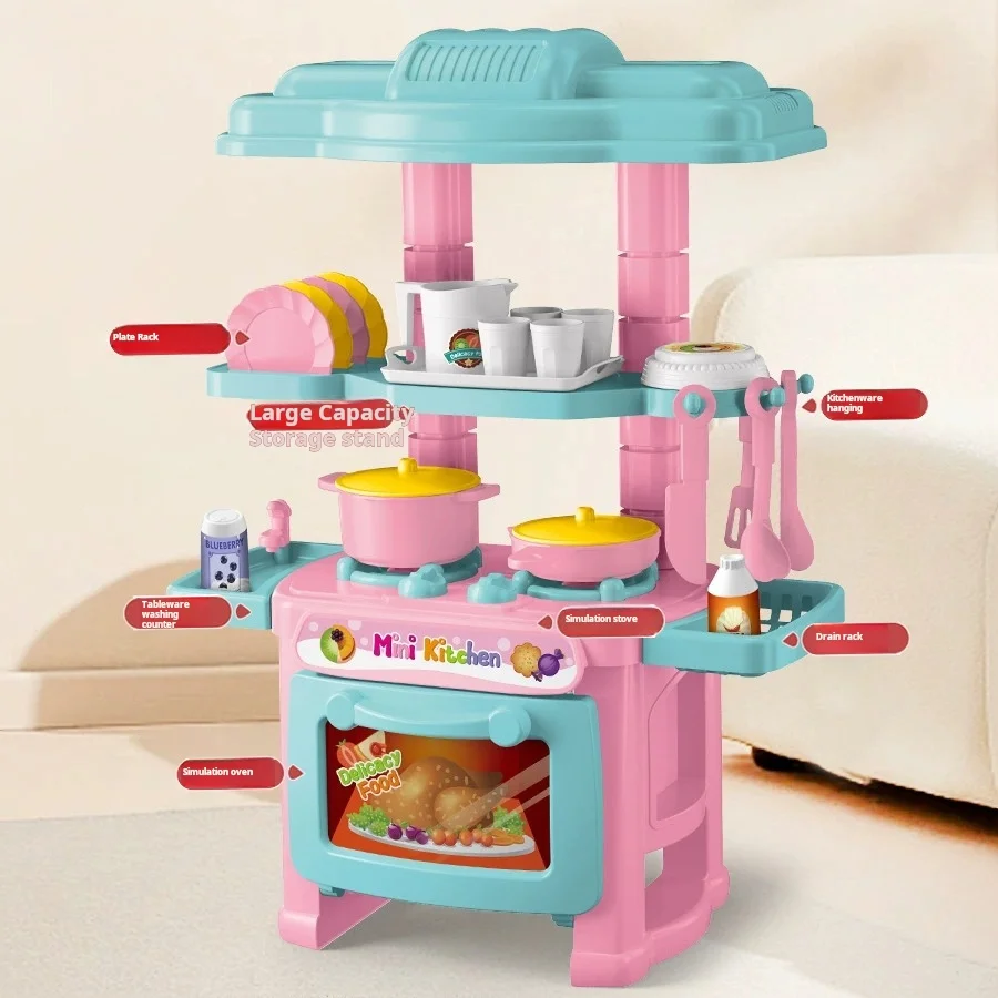 Мини-кухонная стойка, игровой набор «сделай сам», имитация кулинарии, еды, посуда, игровой домик, ролевая игра, ролевая игра, игрушка в подарок для мальчика