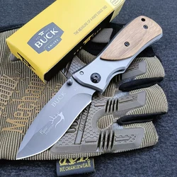 BK X35 Tactical Folding Knife Stainless Steel Blade 420 Steel+wooden Handle Outdoor Self-denfense Camping Hunting Pocket Knife