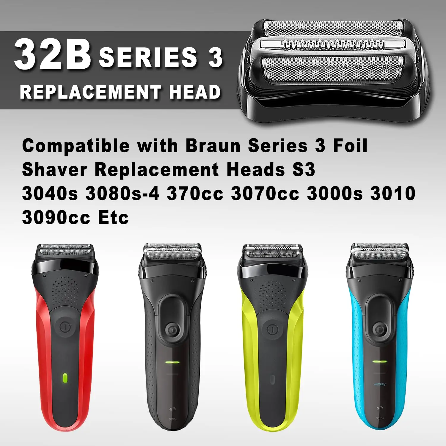 استبدال ماكينة حلاقة احباط رئيس لبراون 32B 32S 21B ل Cruzer6 سلسلة 3 301S 310S 320S 360S 3000S 3010S 3020S 350CC رئيس شفرة #4