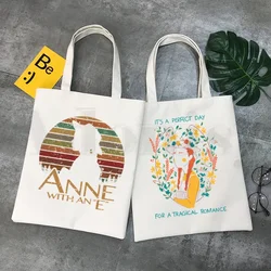 Anne Shirley Green Gables Handbags Shoulder Bags Casual Shopping Girls Handbag Women Elegant Canvas Bag