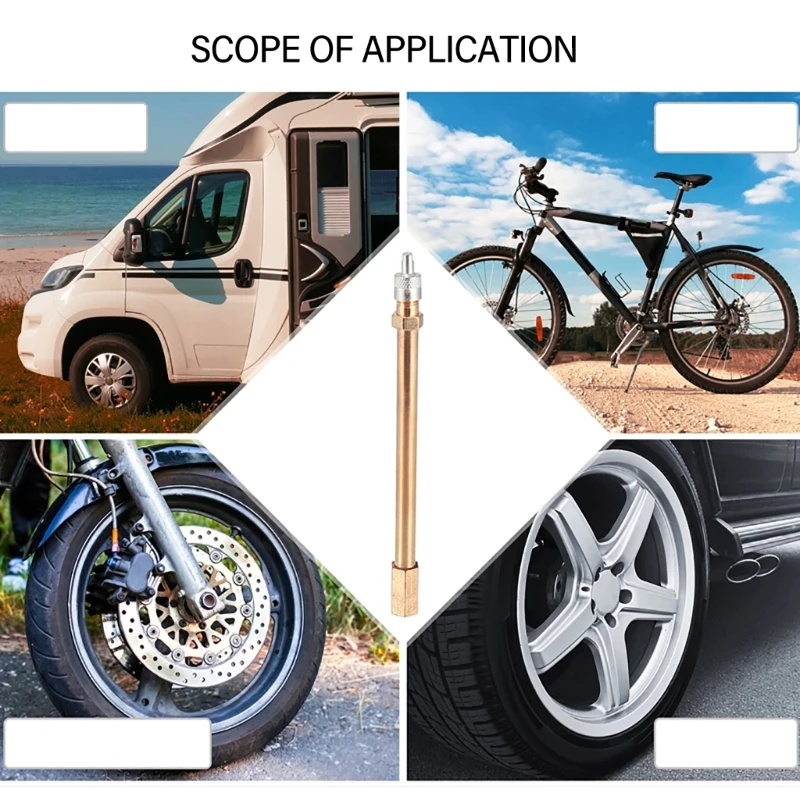 Car Truck Wheel Tires Valves Extension Valves Stem Extenders Inflation Valves Stem Tool Straight Extension for Motorcycle Bikes