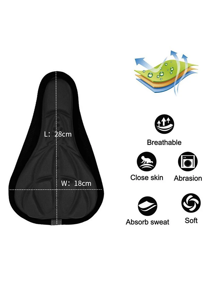 AliExpress cycle zone Mountain Bicycle Saddle 3D Soft Thick Breathable Bicycle Seat Cover Bicycle Seat Cushion Silicone