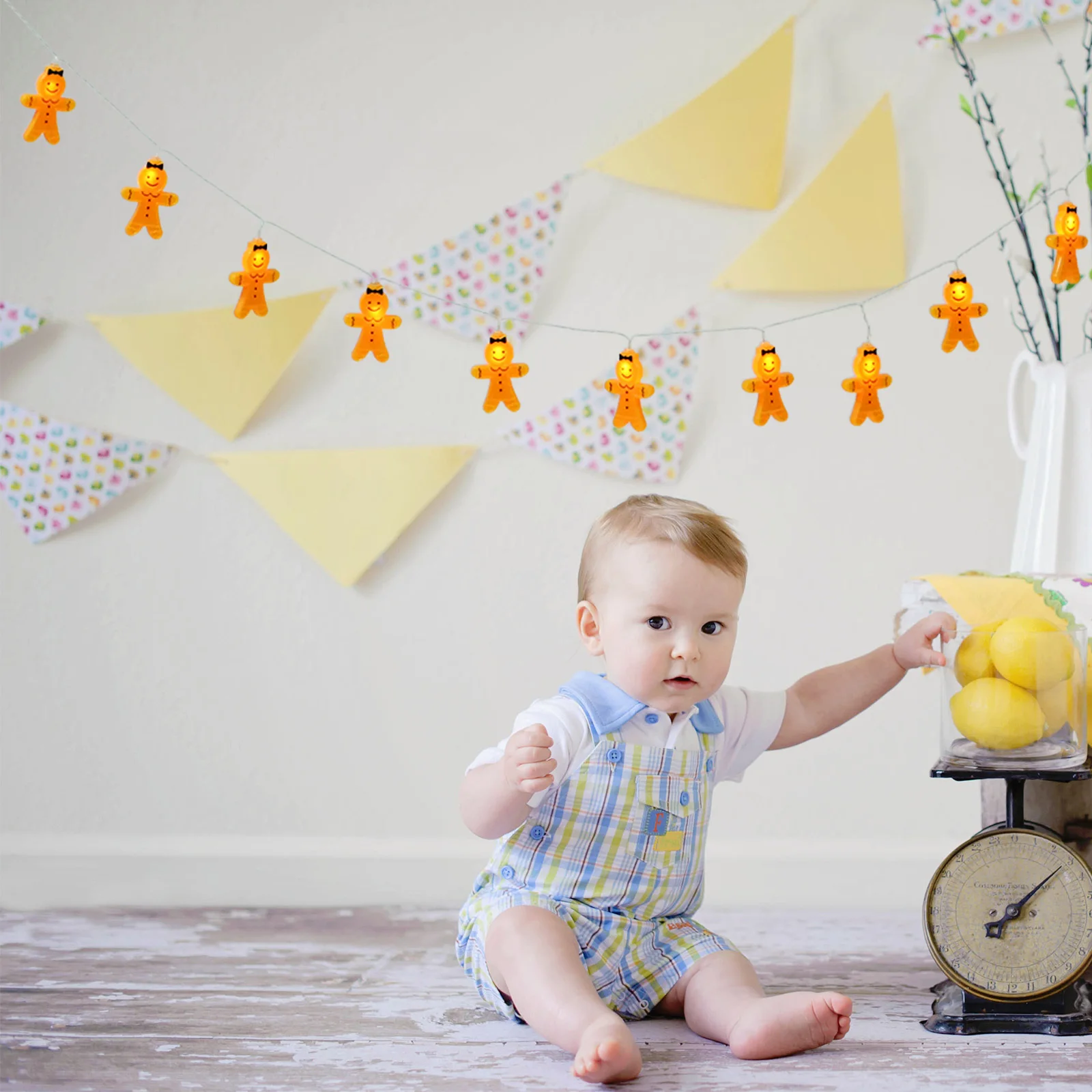 1 قطعة عيد الميلاد الزنجبيل رجل سلسلة ضوء عيد الميلاد LED مصباح غرفة داخلية الديكور احتفالي إضاءة الحفلات سلسلة مشهد عيد الميلاد #4