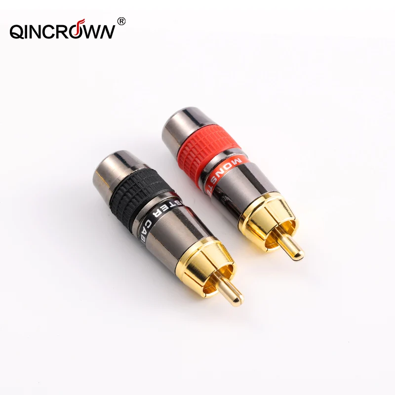 Monster Pure Copper RCA Plug Enthusiast Audio Signal Cable Lotus Connector 50/100 PCS Wholesale