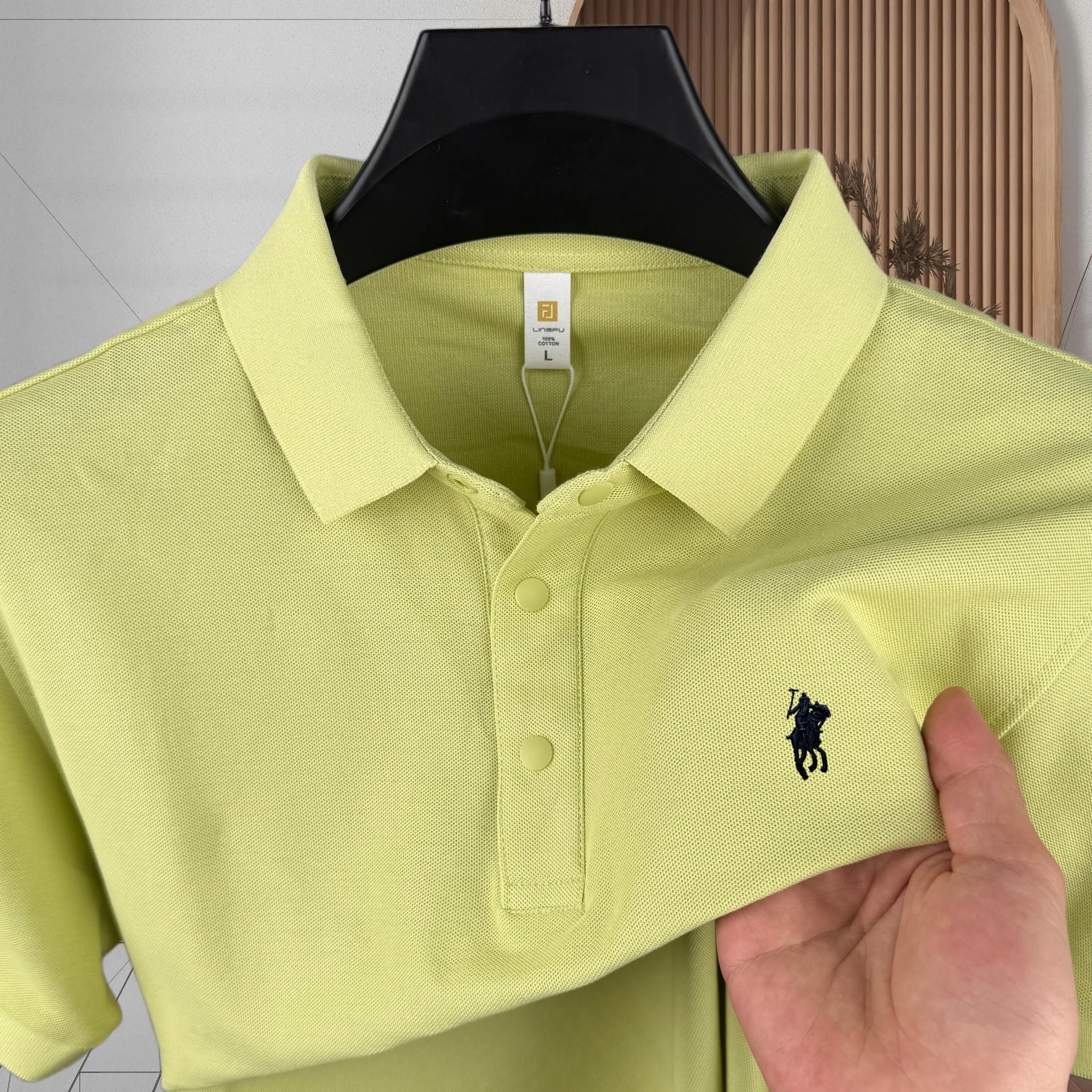 

100% pure cotton high-end brand men's short sleeve polo shirt 2026 summer luxury fashion pony embroidery golf top casual T-shirt
