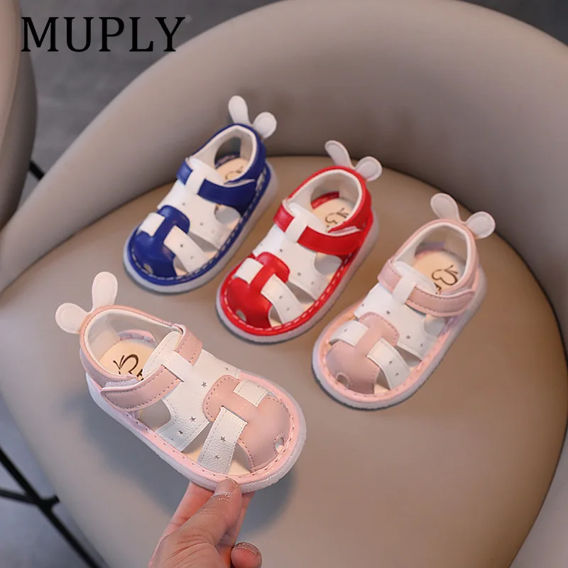 Children Sandals Baby Girls Boys Genuine Leather Sandals Soft Sole Anti Slip Infant Toddler Shoes Summer Kids Casual Beach Shoes
