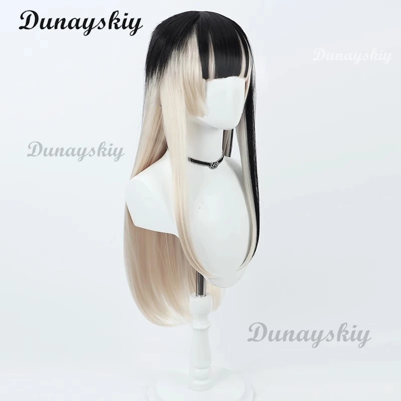 Hololive الظاهري YouTuberc شعر مستعار تأثيري ذيل حصان مزدوج مقاومة للحرارة الشعر الاصطناعية هالوين لعب الأدوار الطرف