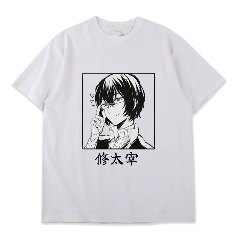 Anime Bungo Stray Dogs Dazai Osamu Man/Women Harajuku T-shirt Round Neck Short Sleeve Casual Unisex Streetwear COTTON Tee Top