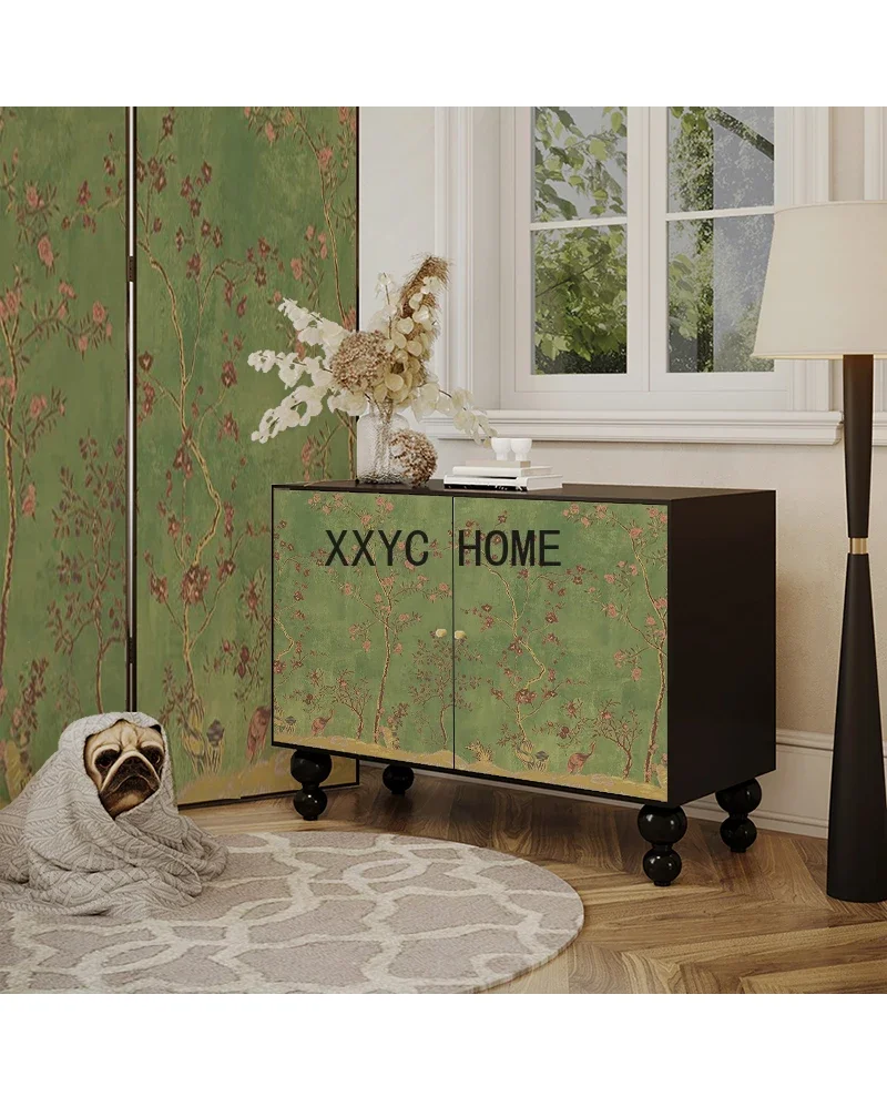 French Style Living Room Home Solid Wood Entrance Cabinet Decorative Sideboard Cabinet Creative Storage Cabinet image 4