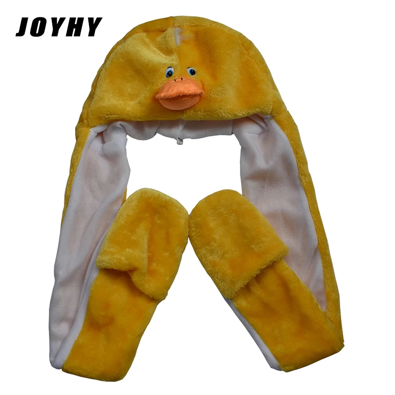 

JOYHY Kids Boys Girls Cute Plush Yellow Duckling Animal Hats with Paws Gloves Womens Teenagers Halloween Winter Skull-caps